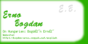 erno bogdan business card